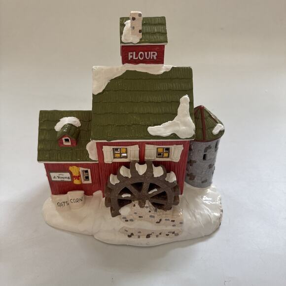 Dept 56 Snow Village J.‎ Young’s Granary #51497 Retired 1989 Christmas Houses - Picture 2 of 12